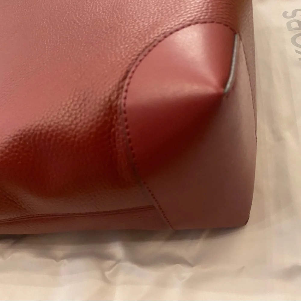 Michael Kors Eve Large Red Brandy Leather Tote Bag & Wallet New Tags Authentic - Picture 8 of 16